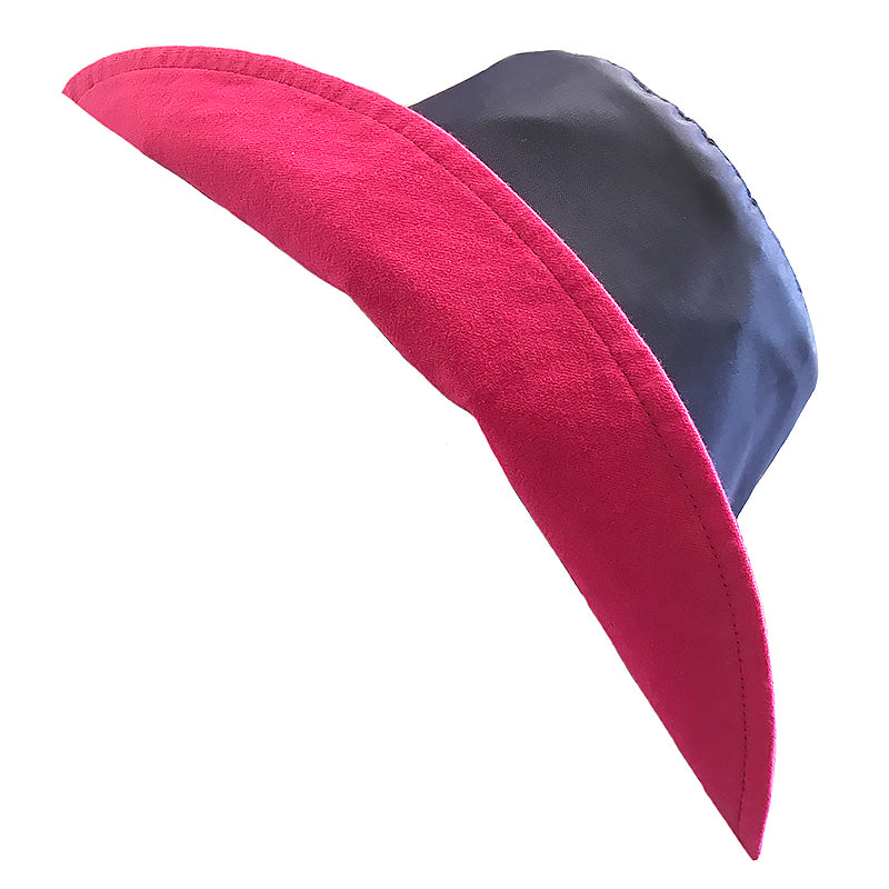 Wet Weather Bucket Hat || Navy-Hot Pink