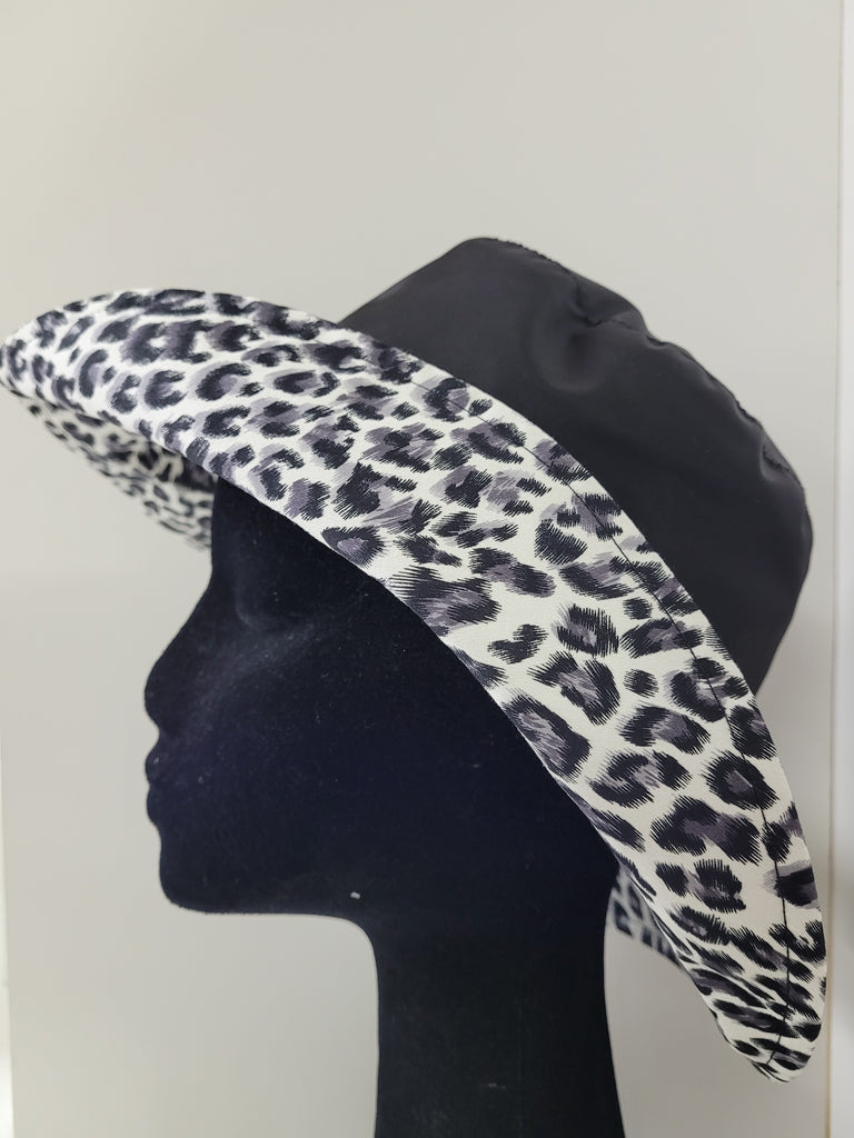 Wet Weather Bucket Hat || Black-Leopard Strokes