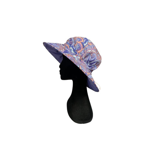 Summer Floppy Hat - Purple Paisley